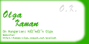 olga kaman business card